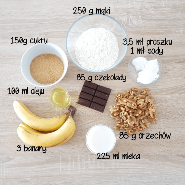 skladniki ciasto bananowe